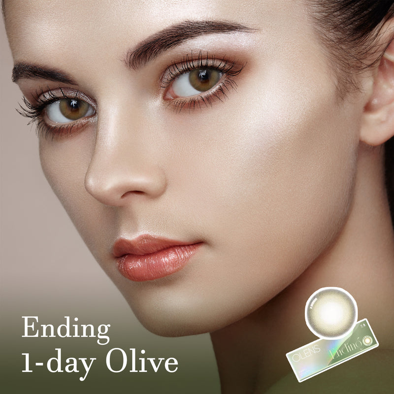Ending 1-Day Olive (10P) Colored Korean Contact Lenses - Olens