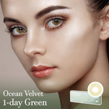 Ocean Velvet Green 1-Day (20P) Colored Korean Contact Lenses - Olens