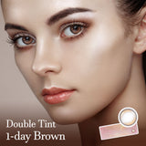 Double Tint 1-Day Brown (20P) Korean Colored Contact Lenses - Jisoo Lenses -Olens
