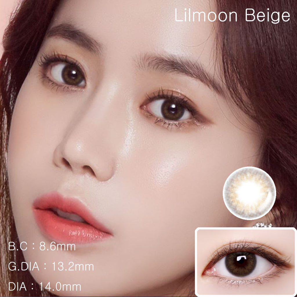 Lilmoon beige colored contact lenses-lensme