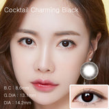 Cocktail Charming Black Colored Contact Lenses-Lensme