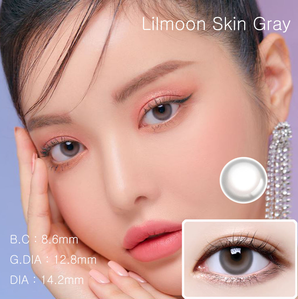 Lilmoon Skin Gray colored contact lenses-lensme