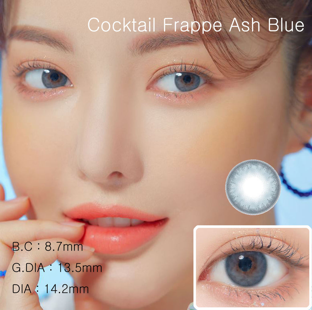 Cocktail Frappe Ash Blue Colored Contact Lenses-Lensme