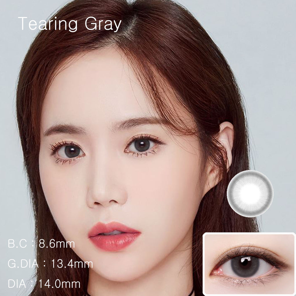Tearing Gray Colored Korean Contact Lenses