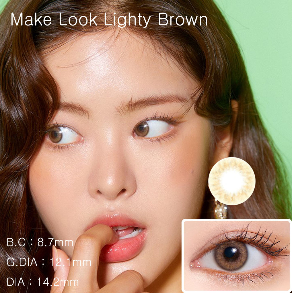 Make Look Lighty Brown Colored Contact Lenses-Lensme