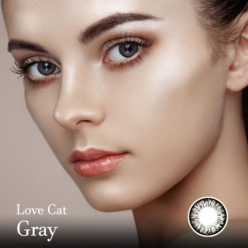 Love Cat Gray Colored Contact Lenses-Lensme