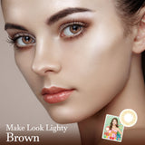 Make Look Lighty Brown Colored Contact Lenses-Lensme