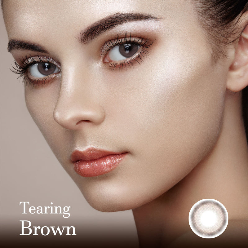 Tearing Brown Colored Korean Contact Lenses