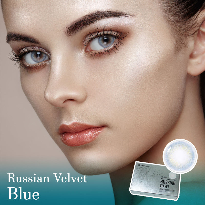 O-lens Russian Velvet Blue Colored Contact korean lenses-Olens