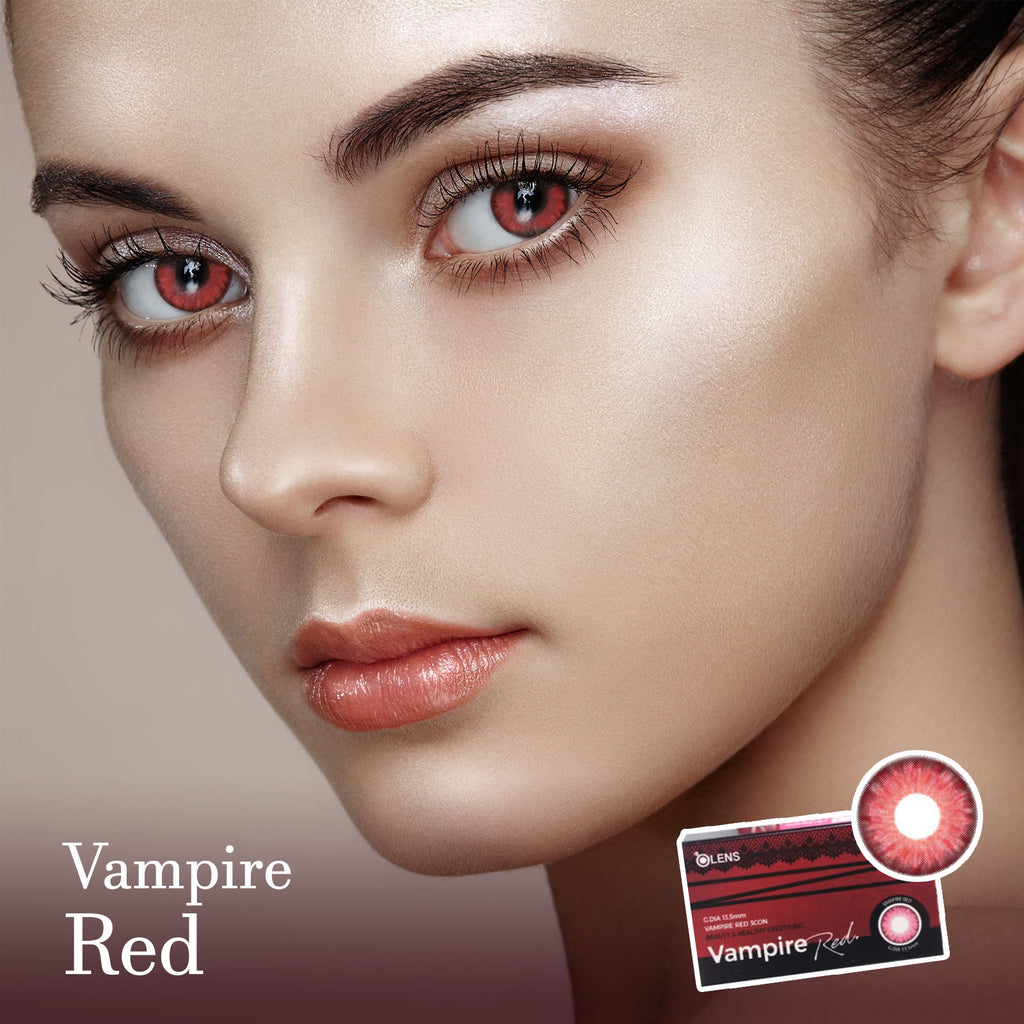 Vampire Red Colored Contact Lenses-olens