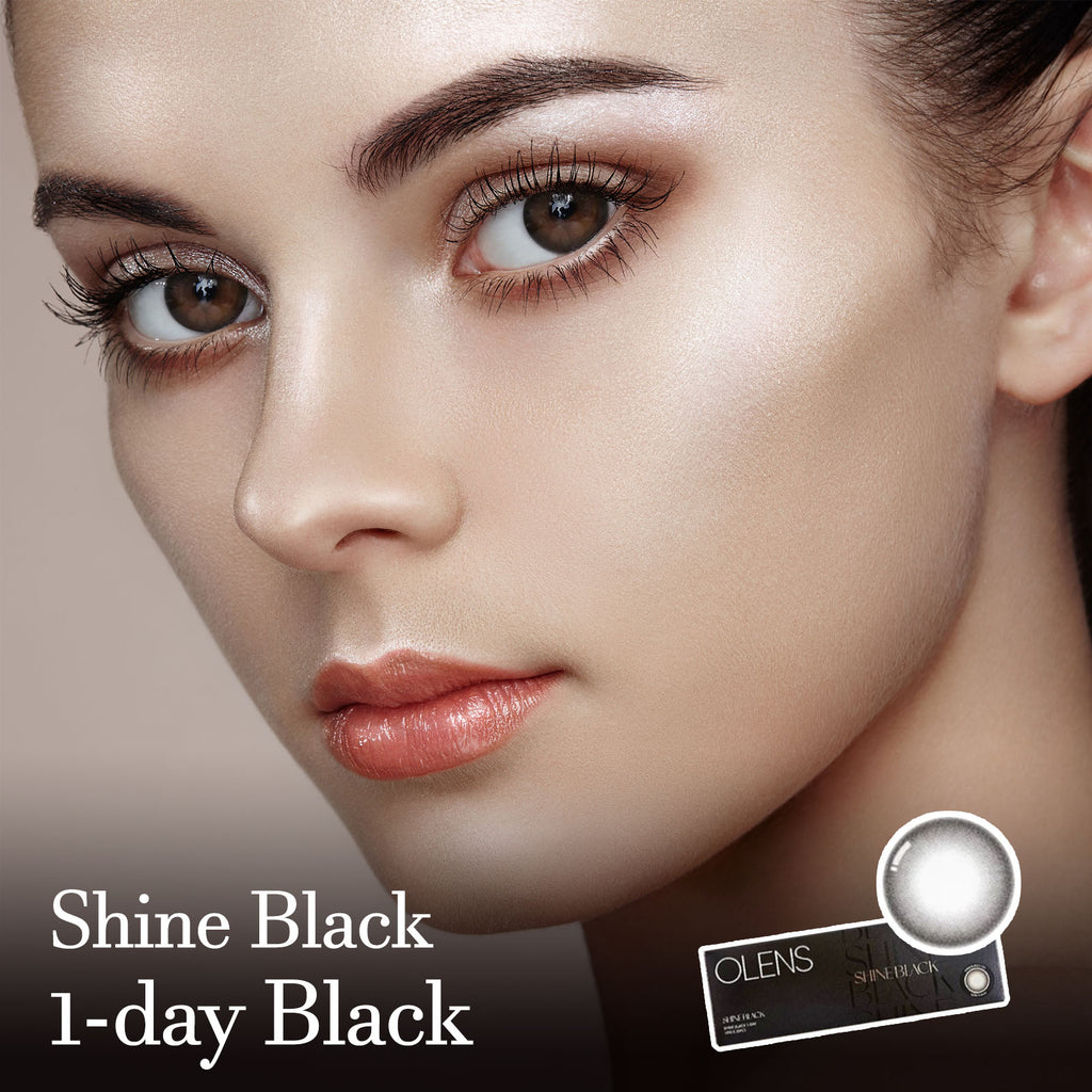Shine Black 1Day (20P) Colored Contact Lenses - Olens