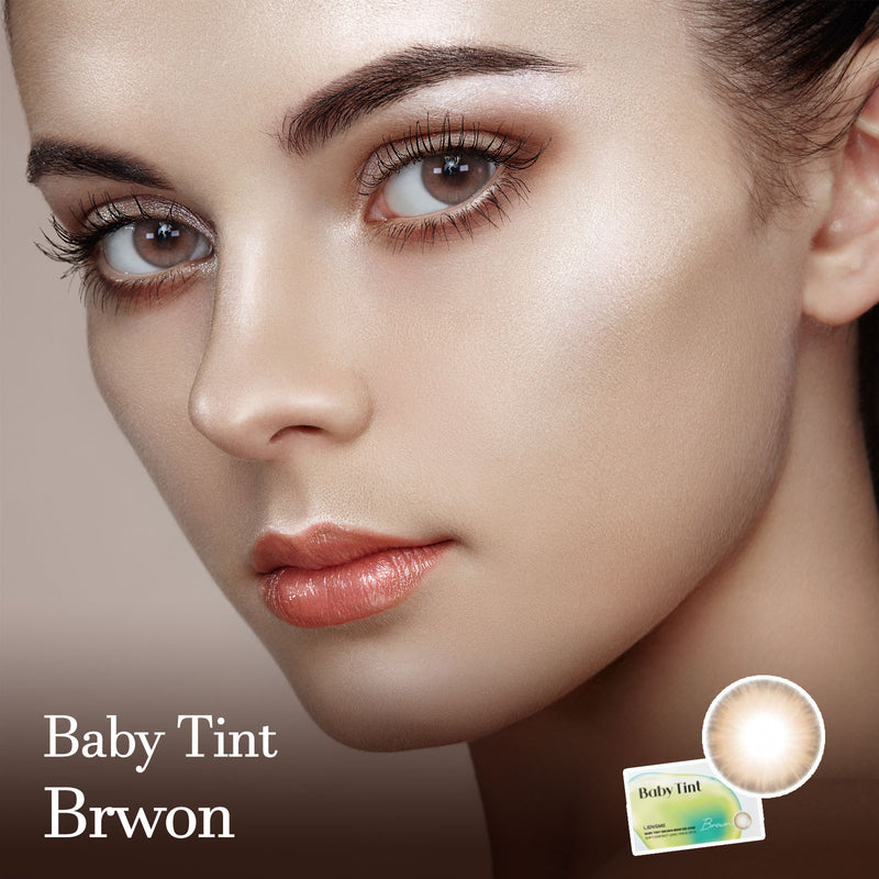 Baby Tine Brown Coloured Korean Contact Lenses-Lensme