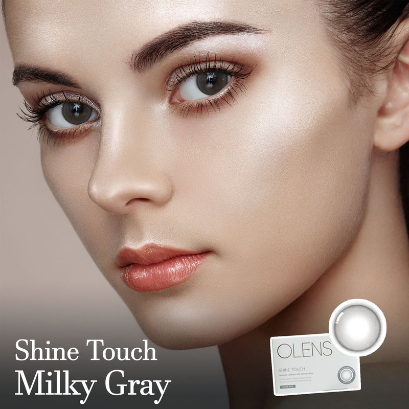 Shine Touch Milky Gray Colored Korean Contact Lenses - Olens