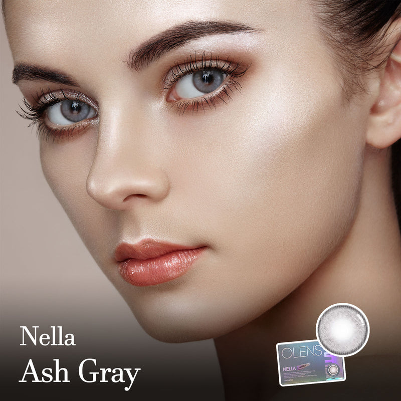 Nella Ash Gray Colored Korean Contact Lenses - Olens