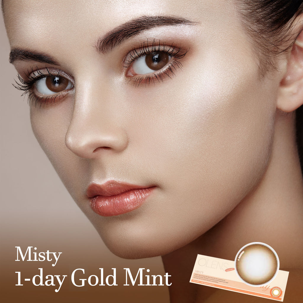 Misty Gold Mint 1-day (20P) Korean Colored Contact Lenses-olens