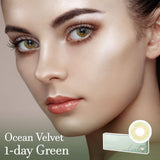 Ocean Velvet Green 1-Day (20P) Colored Korean Contact Lenses - Olens 