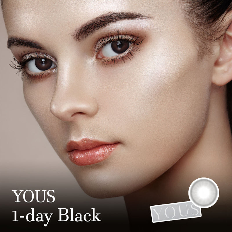 Yous 1-Day (10P) Black Coloured Korean Contact Lenses-Lensme