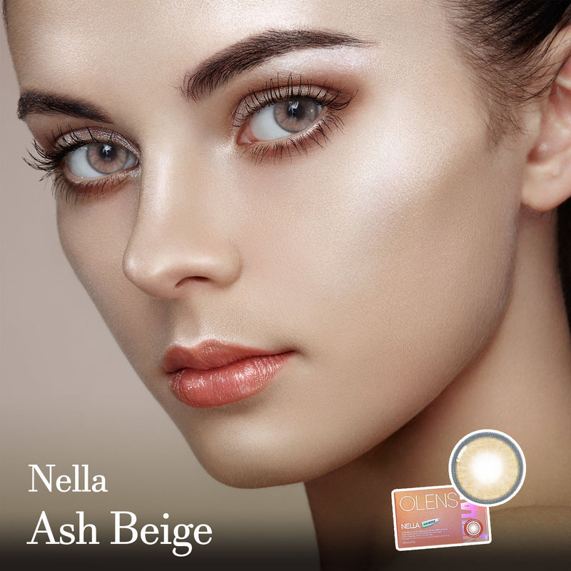Nella Ash Beige Colored Korean Contact Lenses - Olens