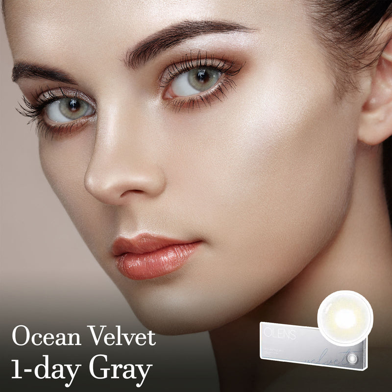 Ocean Velvet Gray 1-Day (20P) Colored Korean Contact Lenses - Olens 
