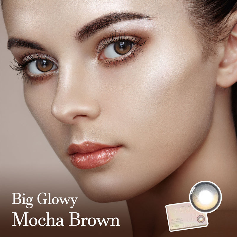 Big Glowy Mocha Brown Colored Korean Contact Lenses NewJeans Pick - Olens