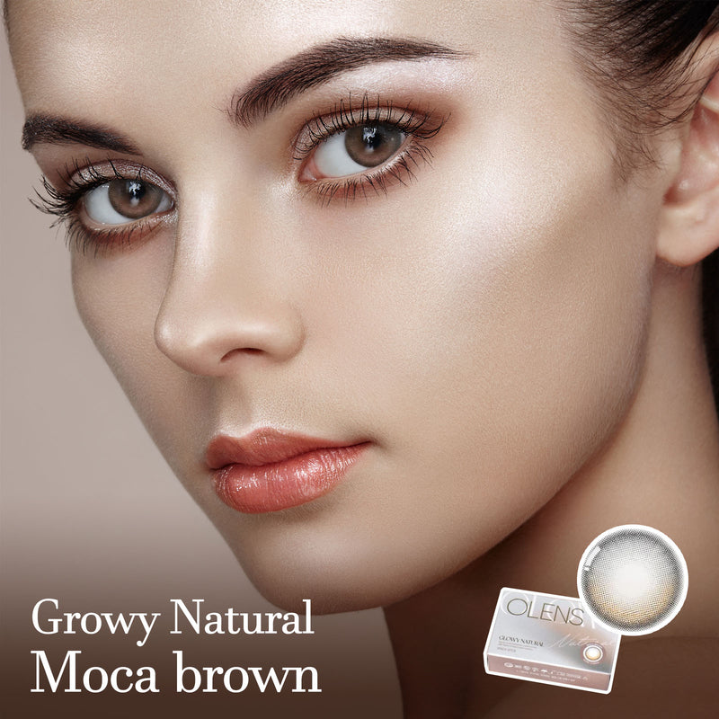 Glowy Natural Moca Brown Colored Contact Lenses-Olens