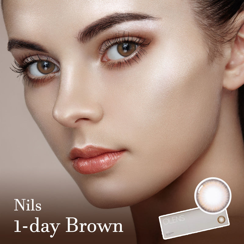 Nils 1-Day Brown Colored Korean Contact Lenses - Olens -Newjeans lenses