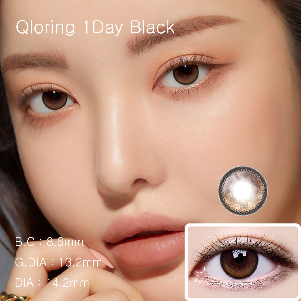 Qloring 1 Day Black Colored Contact Lenses-Lensme