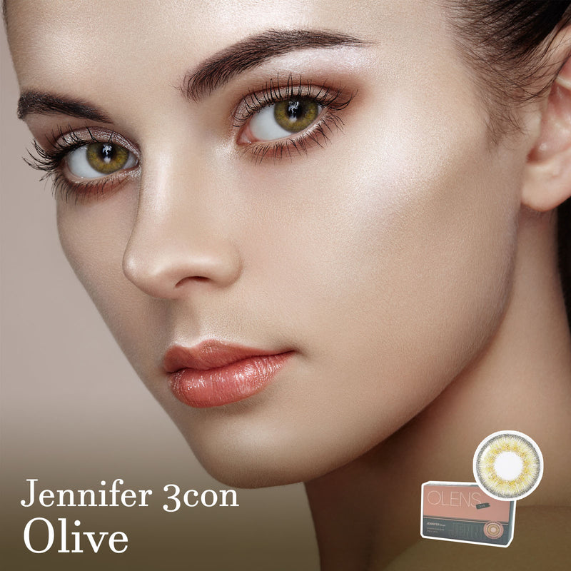  Olens - Jennifer 3Con Olive Colored Contact Lenses Olens