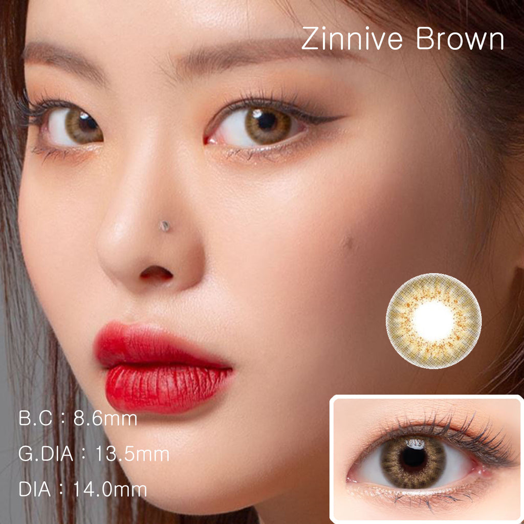 Make Look Zinnive Brown Colored Contact Lenses-lensme