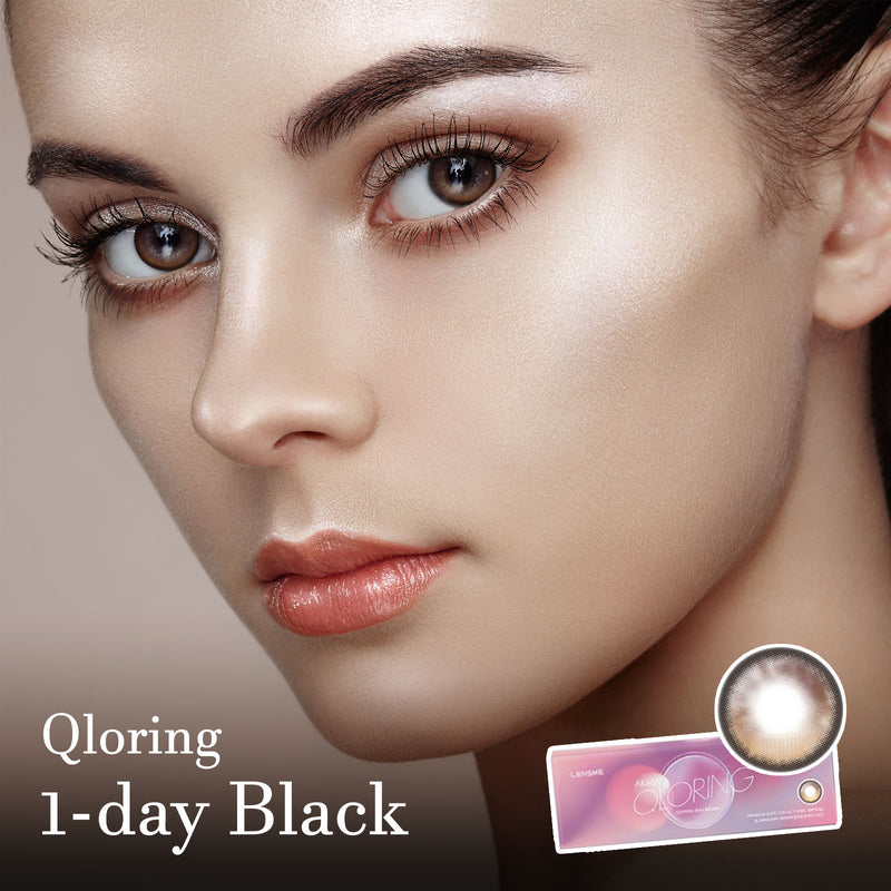 Qloring 1 Day Black Colored Contact Lenses-Lensme