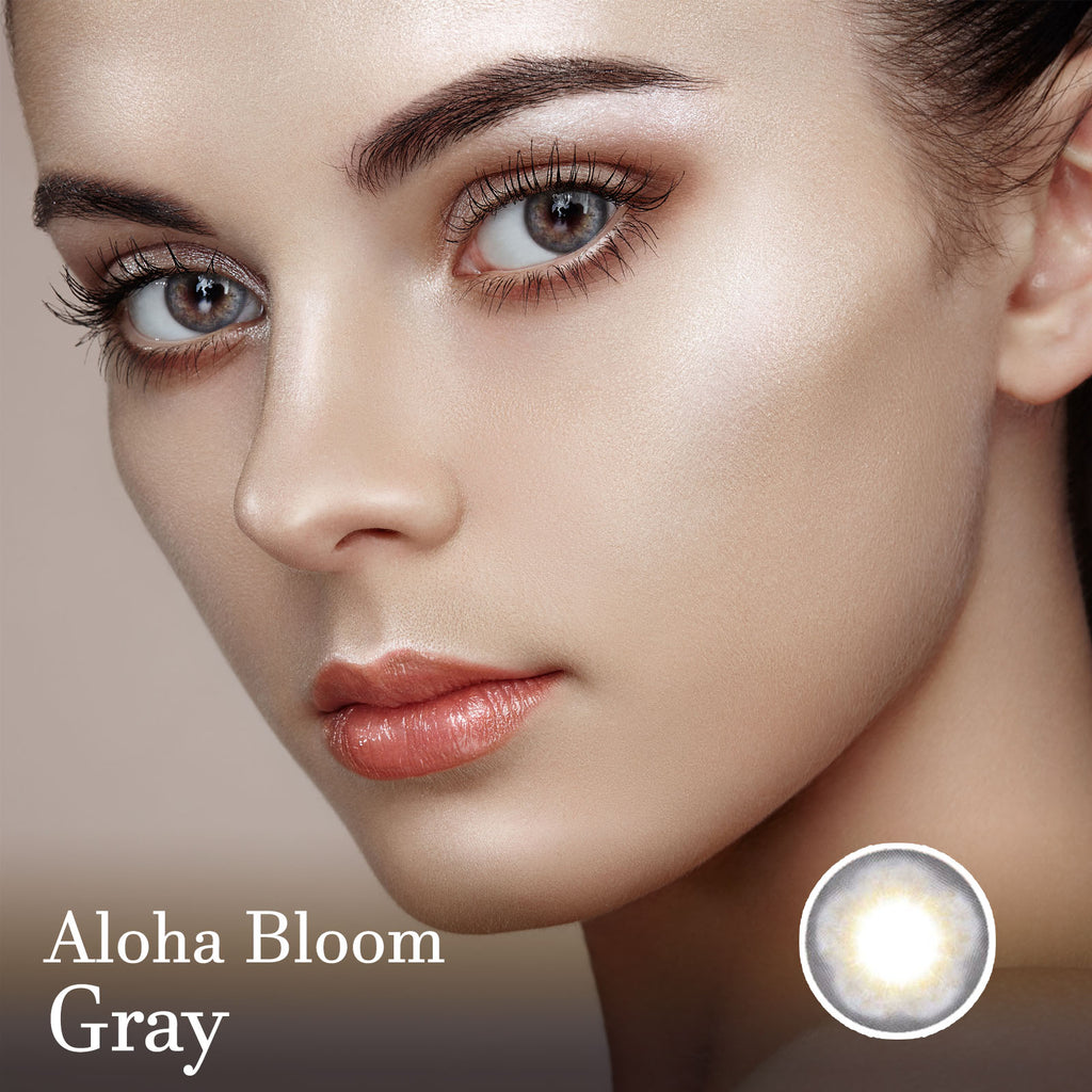 Aloha Bloom Gray Color Contact Lenses-Lensme