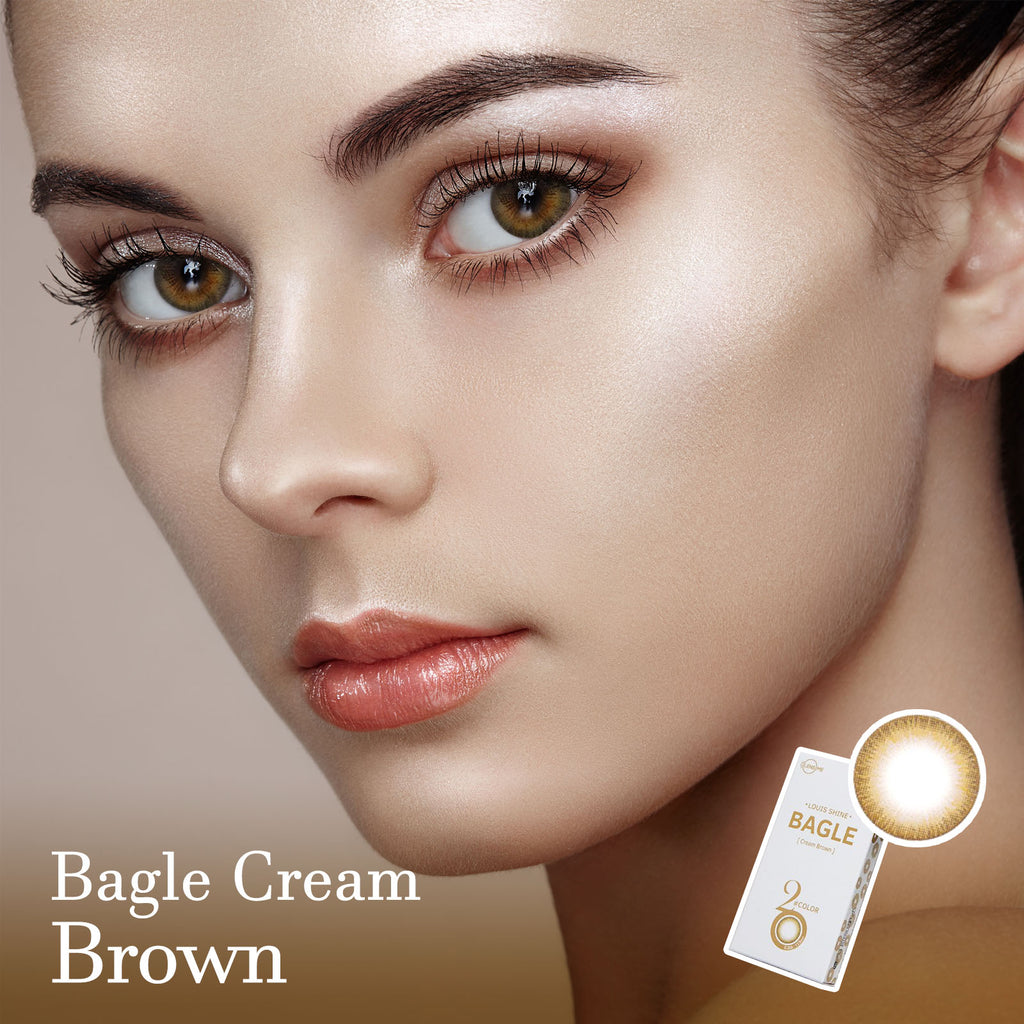 Bagle Cream Brown Colored Contact Lenses-lensme
