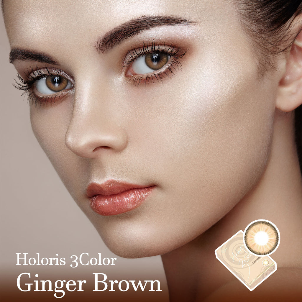 Holoris 3 Color Ginger Brown Colored Contact Lenses-Lensme
