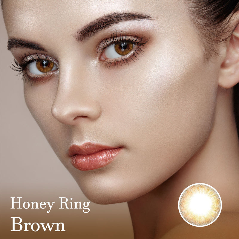 Honey Ring Brown Colored Contact Lenses-Olens