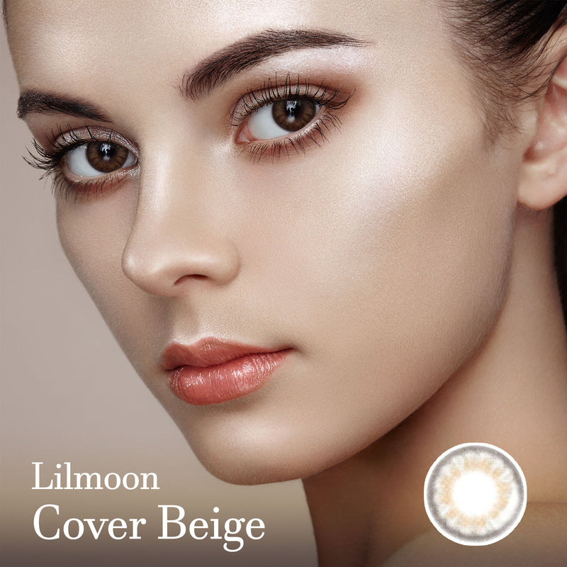 Lilmoon cover beige colored contact lenses-lensme