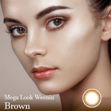 Mega Look Weenin 3 Tone Brown Colored Contact Lenses-DIA 14.7mm