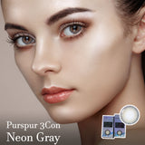 Purspur 3Con Neon Gray Colored Contact Lenses-olens