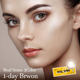 Real Some 1 Day 3 Color Brown (30P) Colored Contact Lenses - Lensme