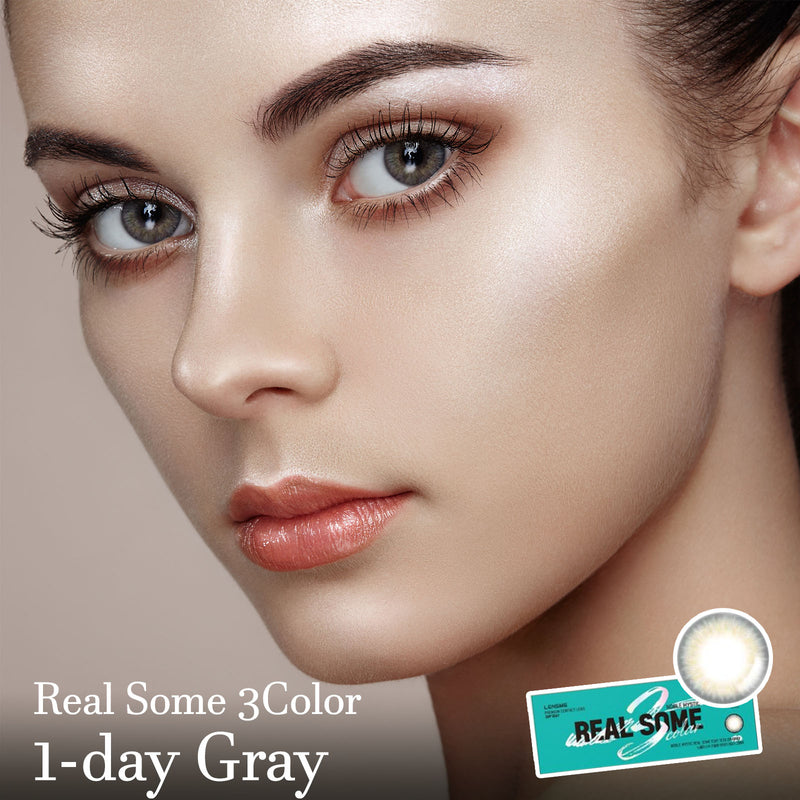 Real Some 1 Day 3 Color Gray (30P) Colored Contact Lenses - Lensme