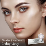 Secriss 3 Con Coral Gray Colored Contact Korean Lenses-Olens