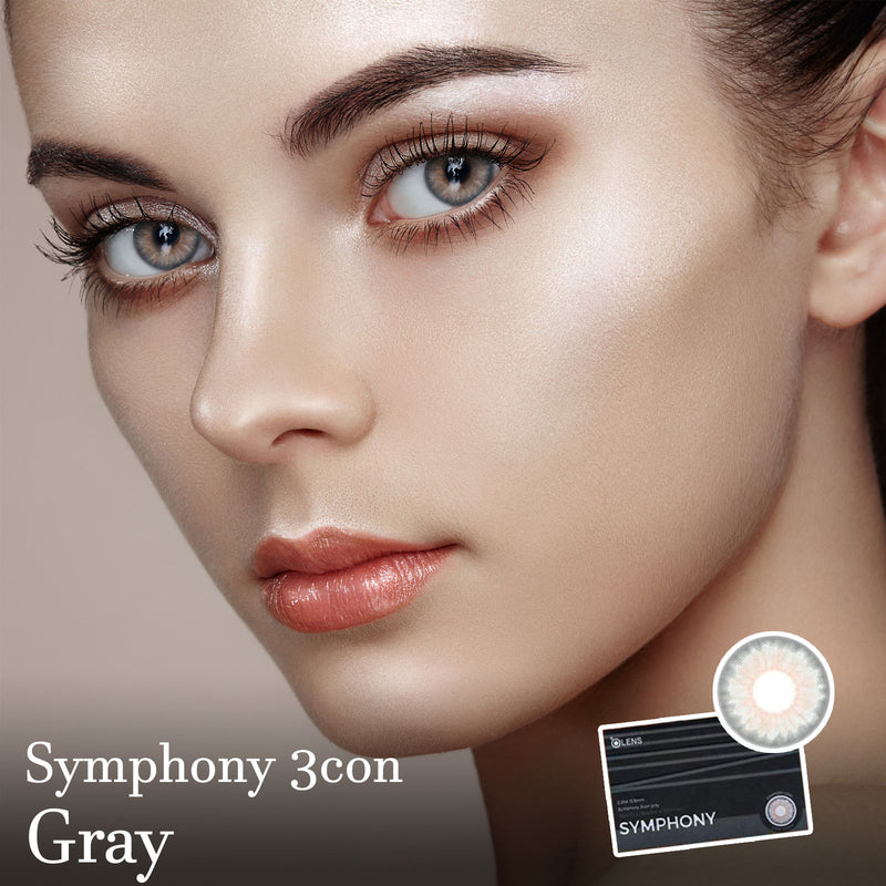 Symphony 3 Con Gray Colored Korean Contact Lenses-olens