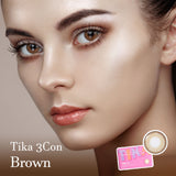 Tica 3Con Brown Colored Korean Contact Lenses-Olens