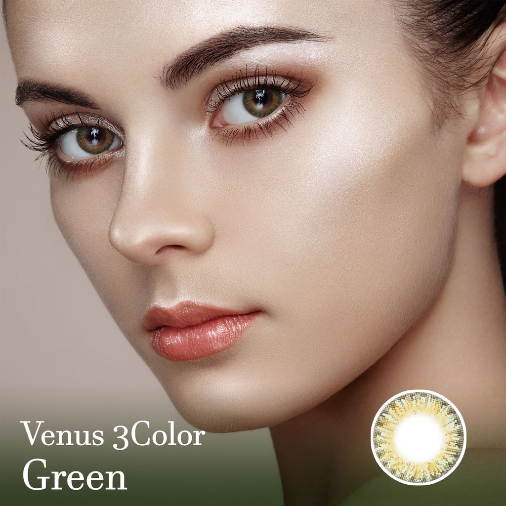 3 Colored Green Contact Korean Lenses-14.5mm