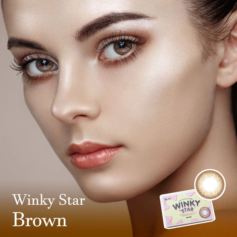 Winky Star Brown Color Contact Lenses-Olens