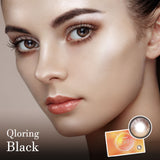 Qloring Black Colored Contact Lenses-Lensme