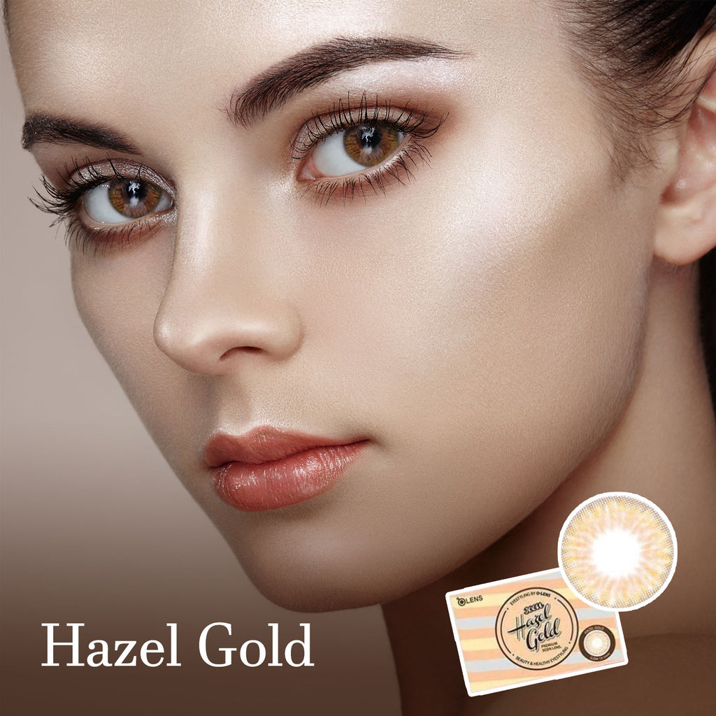 Hazel Gold Colored Korean Contact Lenses-Olens